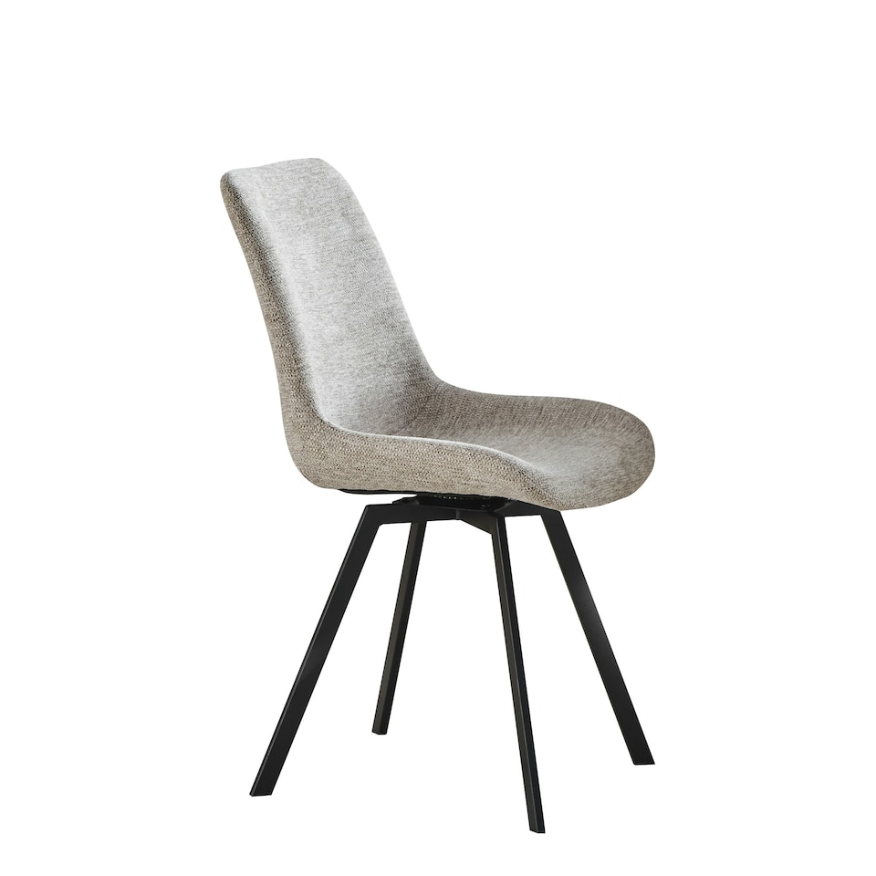 image 1 of Set of 2 Caino Swivel Seat Fabric Dining Chairs - Beige