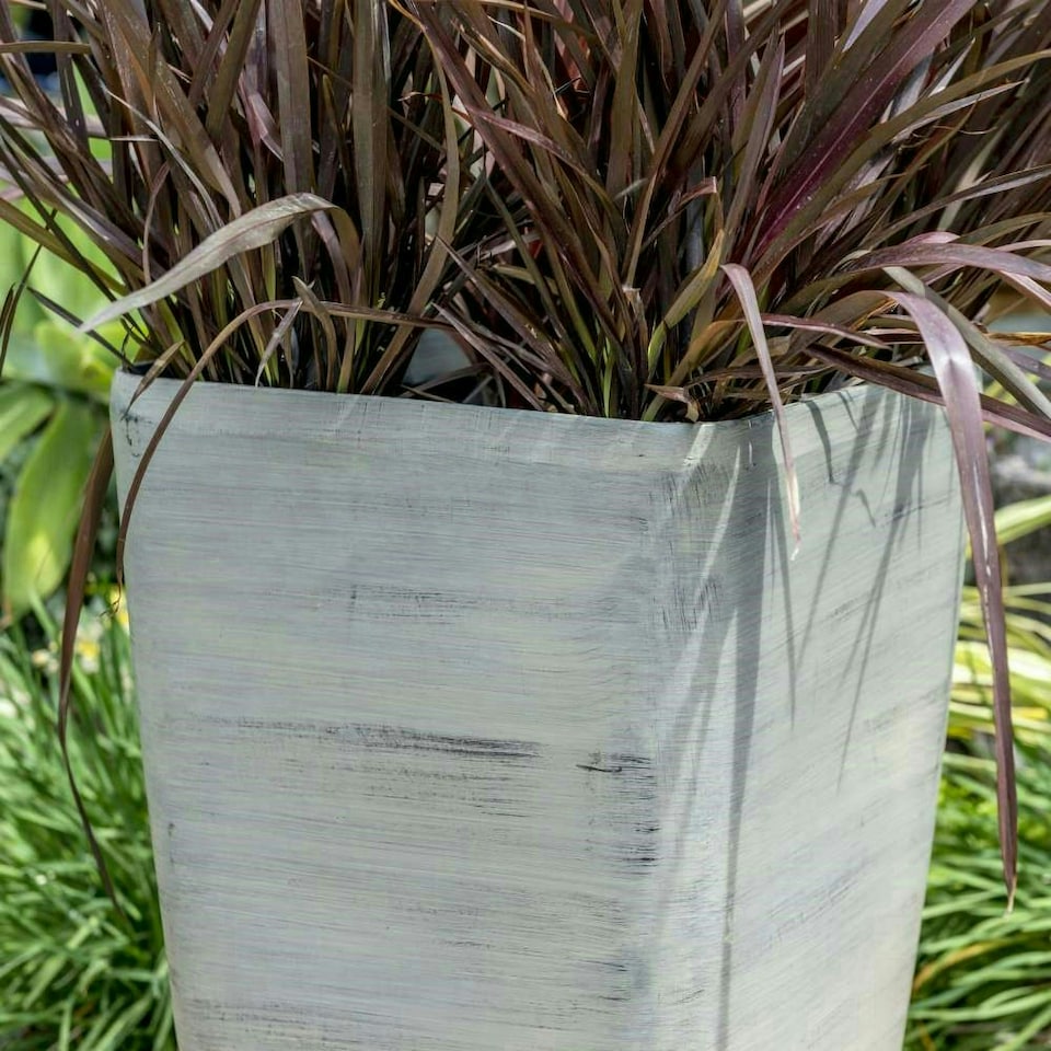 image 1 of Primrose White Cortina Grey Flared Square Planter 76cm