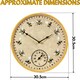 image 3 of Marco Paul 30cm Bee Outdoor Clock and Thermometer Yellow