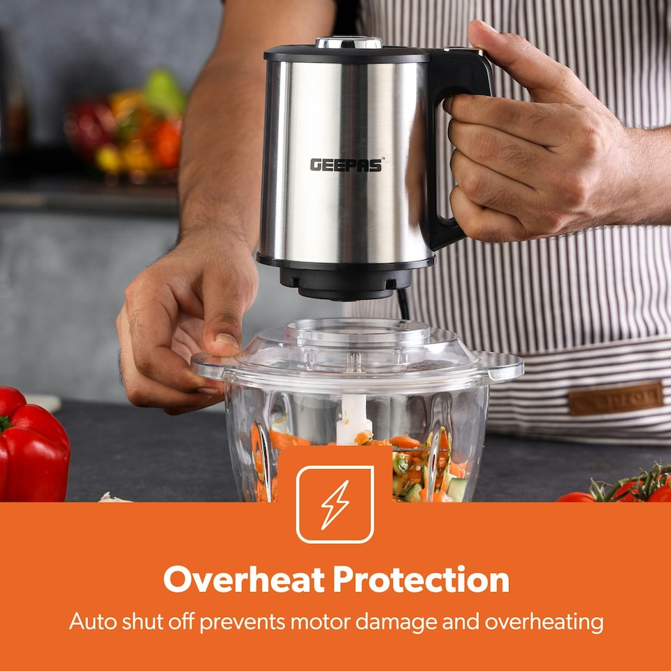 image 1 of GEEPAS 400W Mini Food Processor Black
