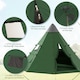 image 4 of Outsunny 6-7 Person Large Family Party Camping Tent with Carrying Bag | Green | Green