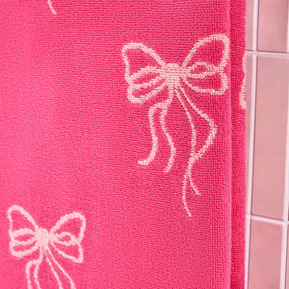 image 1 of OHS Bows 100% Premium Cotton Bath Towel Hotel Quality Soft Absorbent | Pink | Bath towel