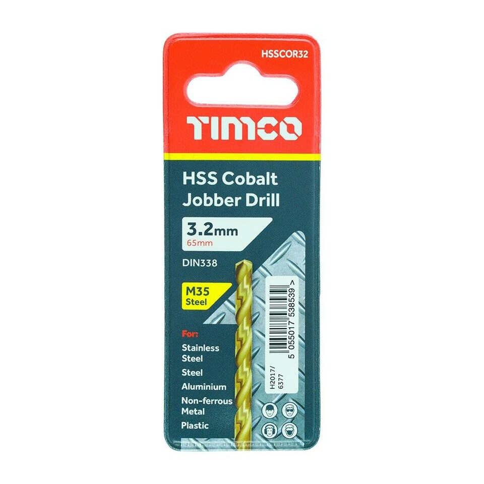 image 1 of Timco - Ground Jobber Drills - Cobalt M35 (Size 3.2mm - 1 Each)
