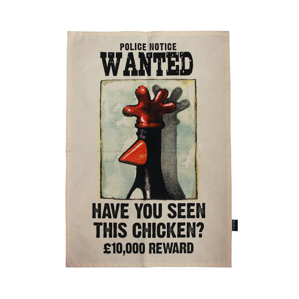 image 1 of Tea Towel Recycled Cotton - Wallace & Gromit (Feathers)