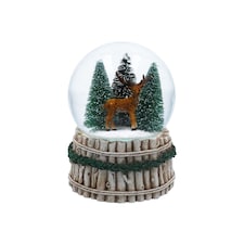 Gisela Graham Christmas Woodland Deer Musical Snow Globe