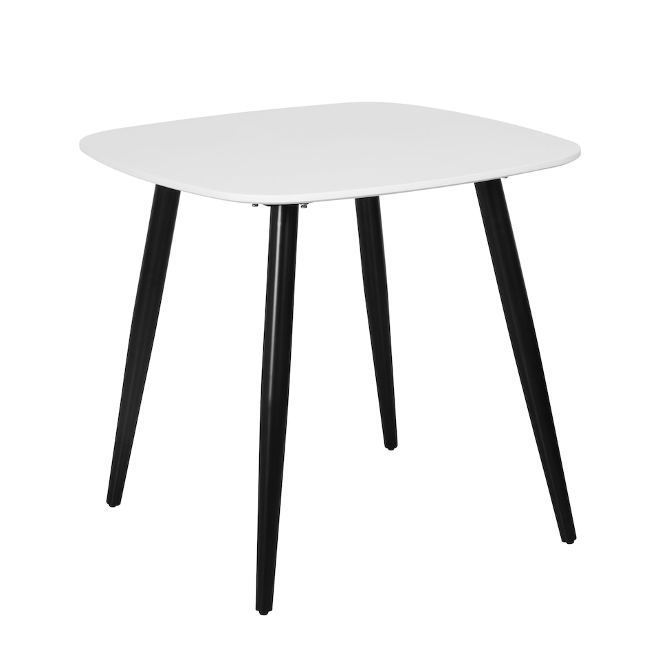 image 1 of Aspen White 80cm Square Dining Table with 2 Modern Plastic Curve Design Chairs - Compact Contemporary Dining Set | Grey | Grey | 1