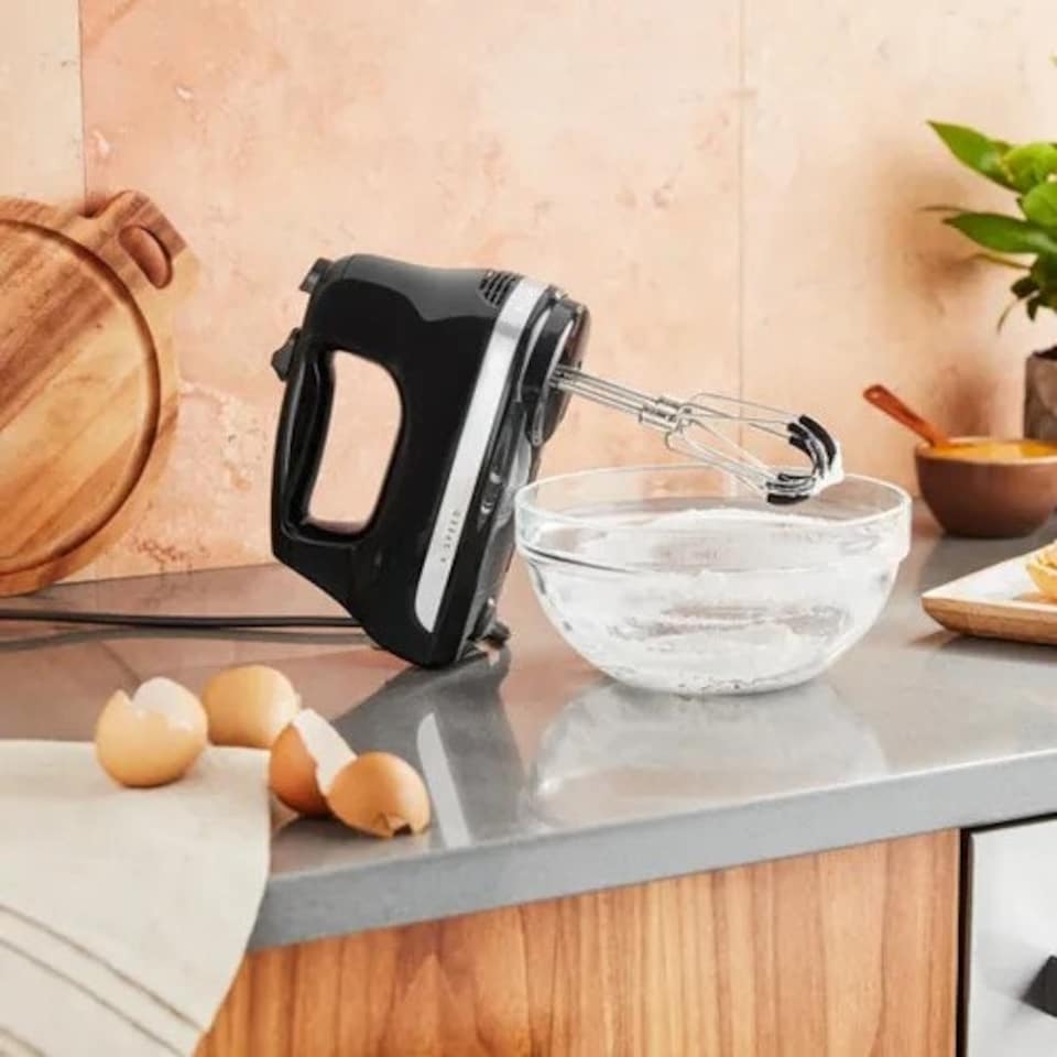 image 1 of KitchenAid 6 Speed Hand Mixer Flex Edge Onyx Black