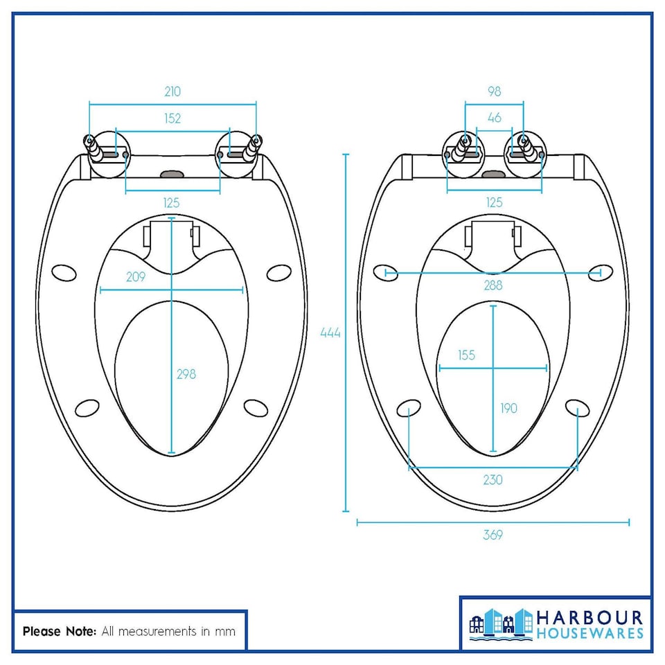image 1 of Harbour Housewares Soft Close Family Toilet Seats - White - Pack of 2 | White | White