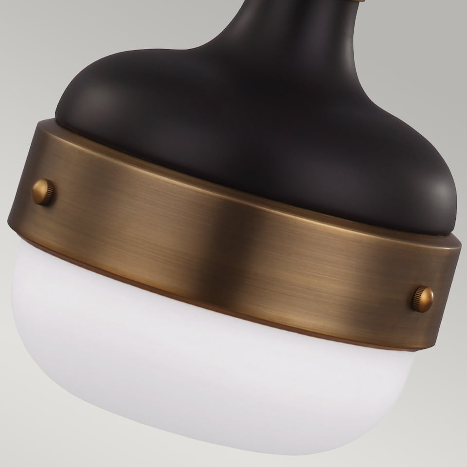 image 1 of Cadence 1 Light Dome Ceiling Mini Pendant Antique Brass, Black, E27