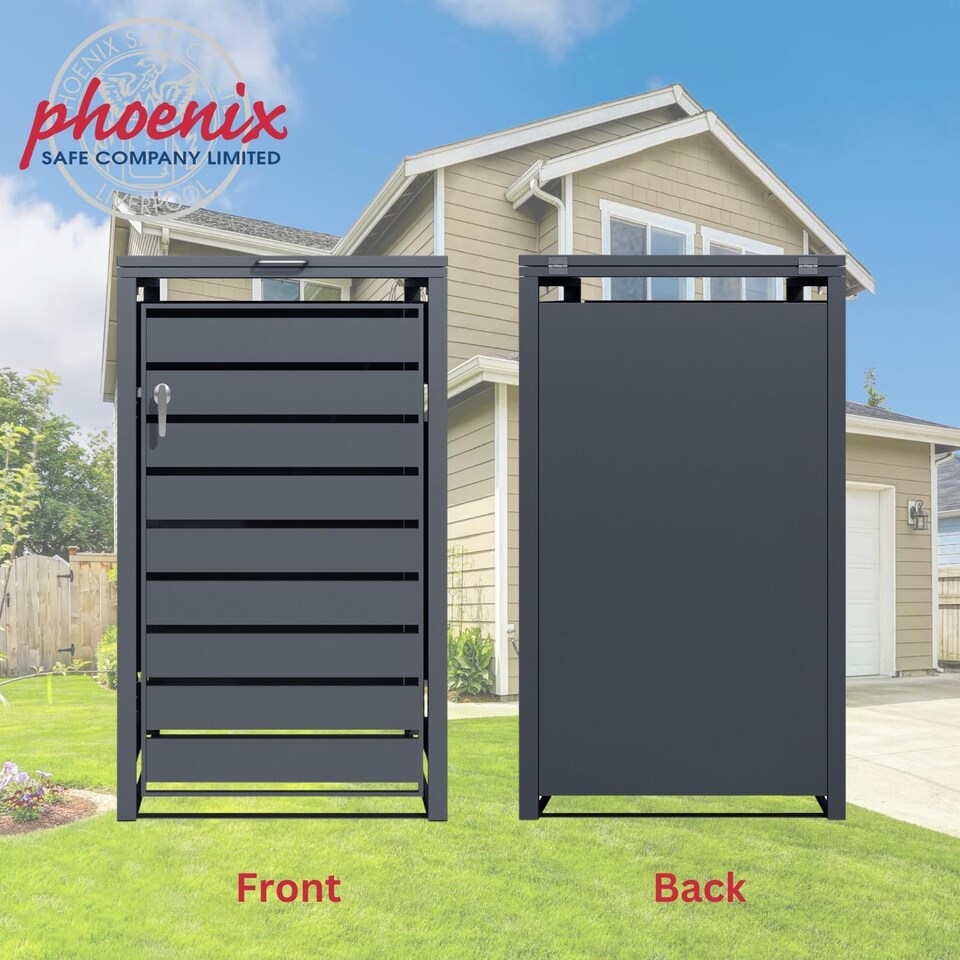 image 1 of Phoenix GB1168AAK Anthracite Single Wheelie Bin Store / Bin Storage
