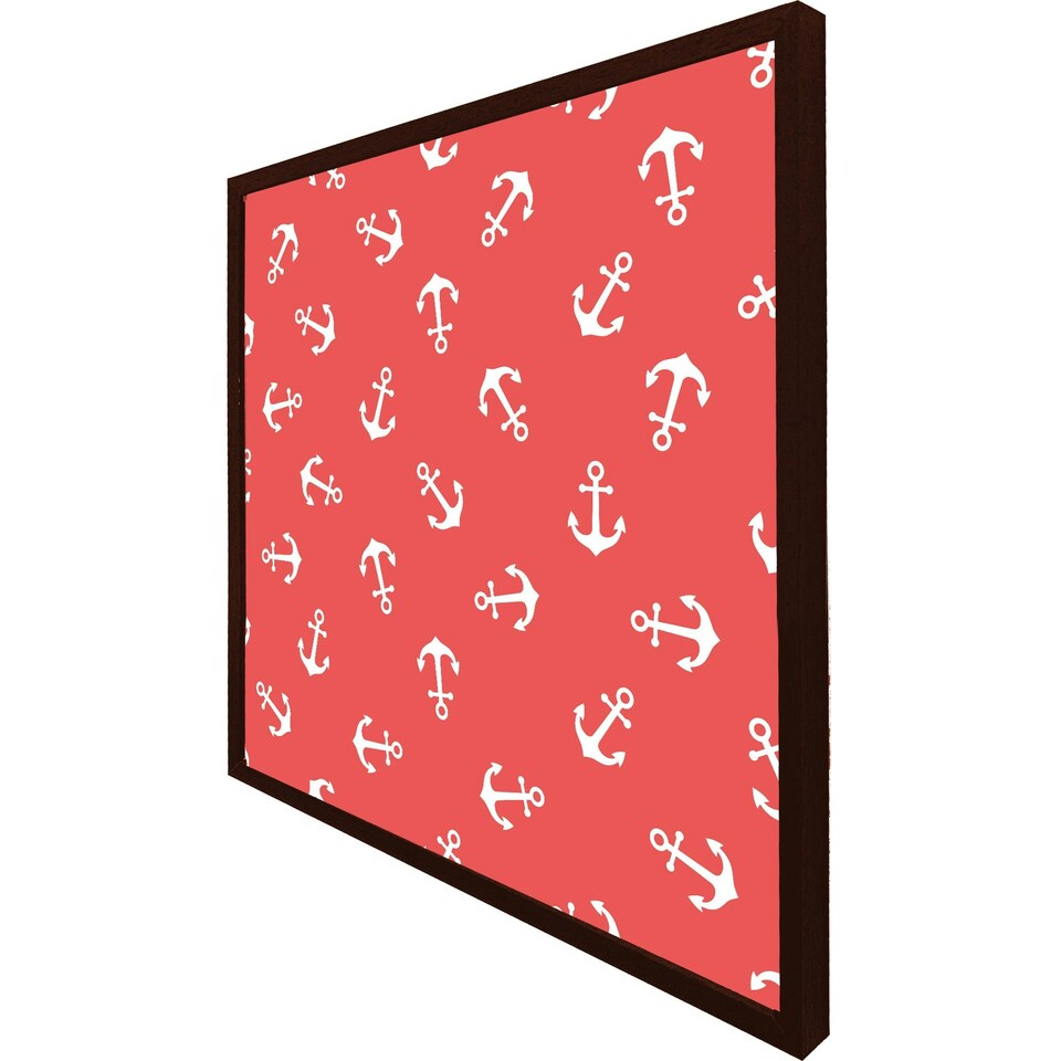 image 1 of Anchors on red background (Picutre Frame) Brown | Oak | M