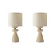image 1 of ValueLights Cady Pair of Stone Effect Natural Table Lamps and Bulbs