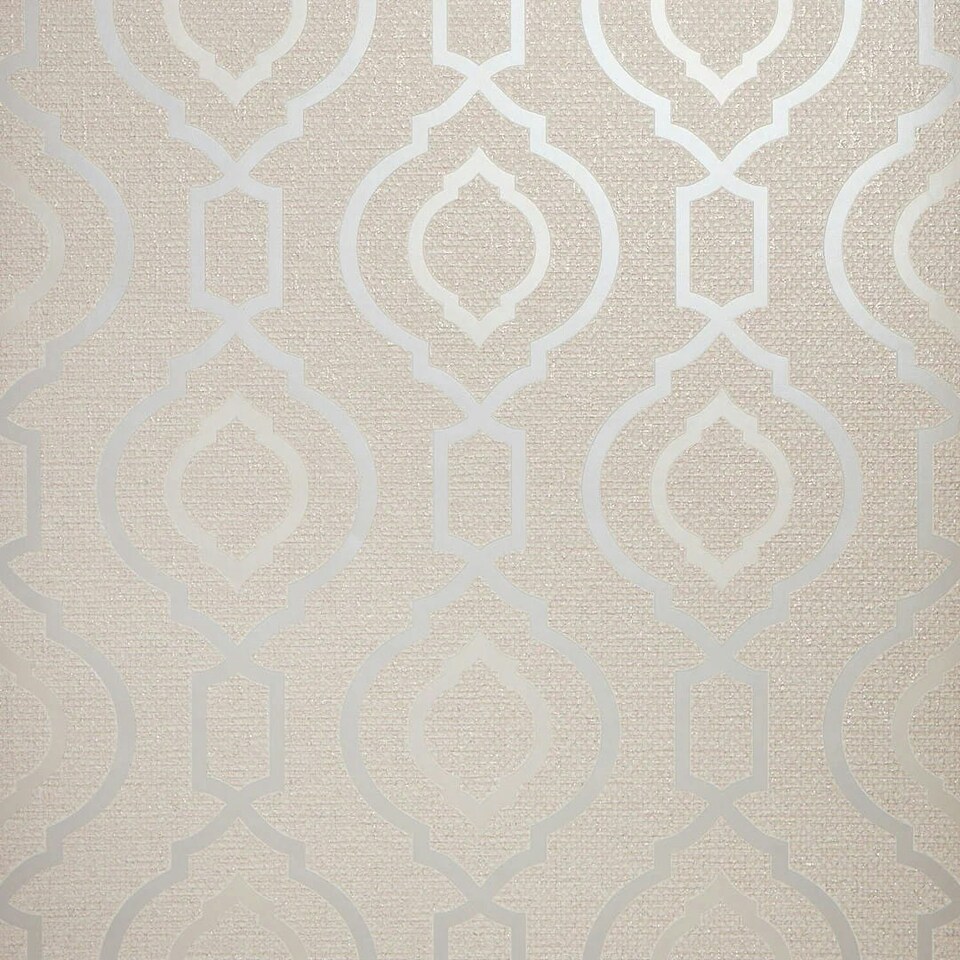 image 1 of Calico Trellis Wallpaper in Neutral Multi