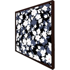 White, black & purple flowers (Picture Frame) Brown | XS
