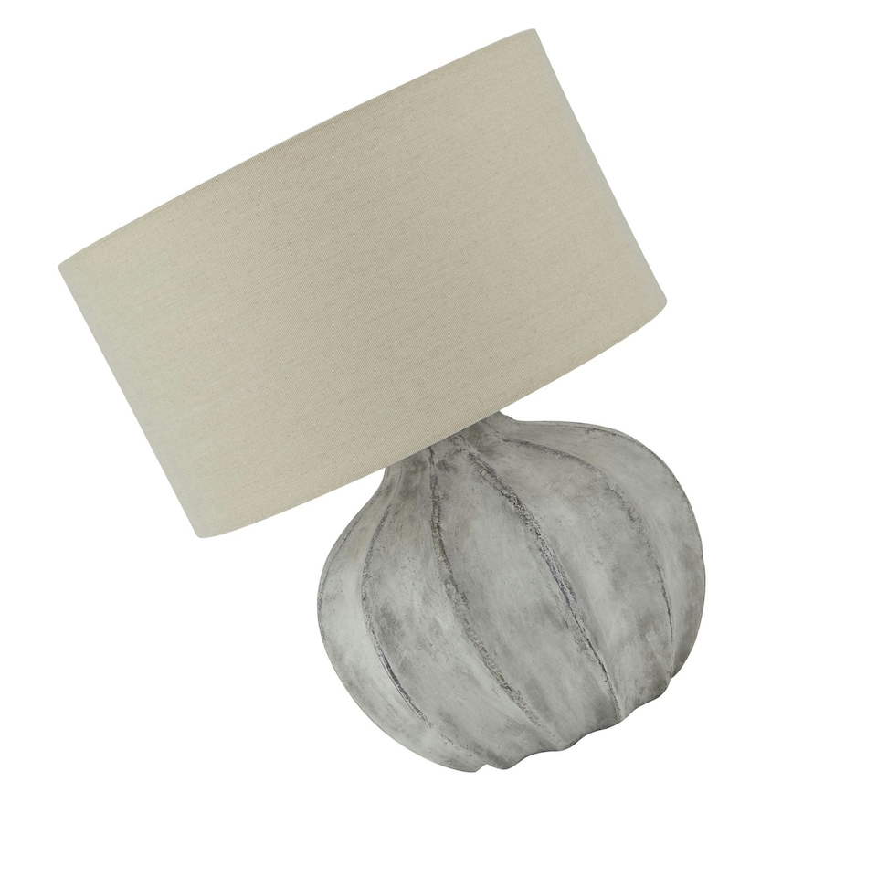 image 1 of Hill Interiors Darcy Antique Flute Table Lamp (UK Plug) - Stone - One Size