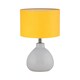 image 2 of Set of 2 Tuscan - White Ceramic Lamps with Ochre Shade | White | Yellow | Medium | 2
