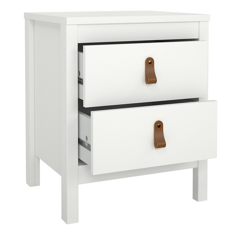 image 1 of Barcelona 3 Piece Bundle, Bedside, Chest and 2 Door Wardrobe in White
