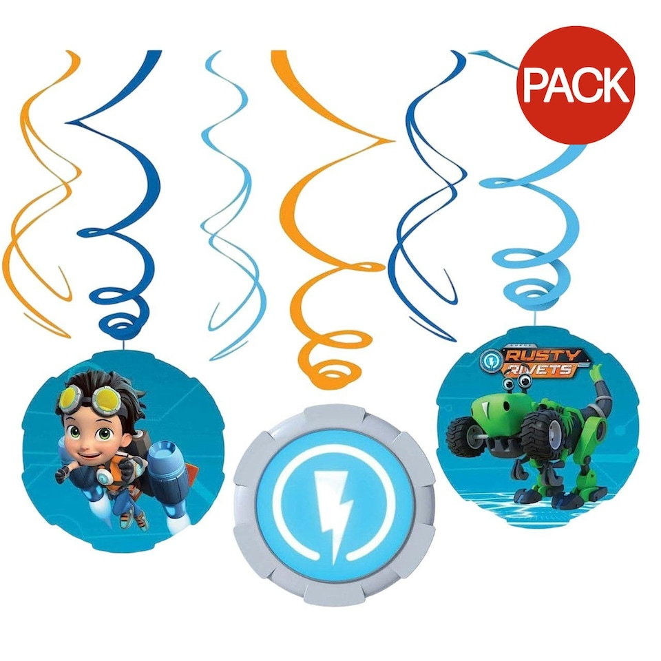 Rusty Rivets Swirl Hanging Decoration (Pack of 6) - Multicoloured - One Size