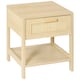 image 1 of HOMCOM Nightstand with Rattan Drawer and Storage Shelf, Bedside End Table for Bedroom, Living Room