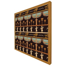 Orange & black hieroglyphs (Picture Frame) Brown | Oak | XL