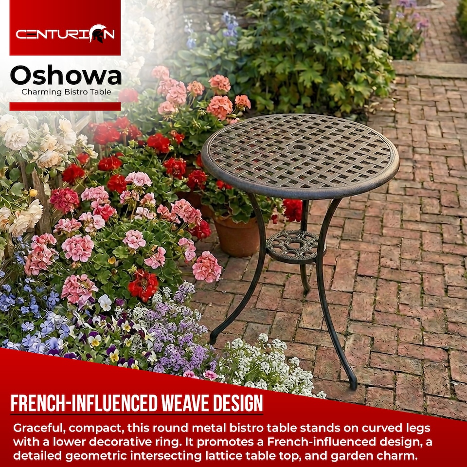 image 1 of Centurion Supports OSHOWA Black Garden and Patio Cast Aluminium Bistro Table | Black