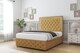 image 3 of Sloomy Sofia Chrome Mustard Plush Divan Bed Base 2 Drawers Right Side With 26 Inch Strutted Headboard & 12 Inch Matching Footboard | Gold | Mustard | Small Double | 1