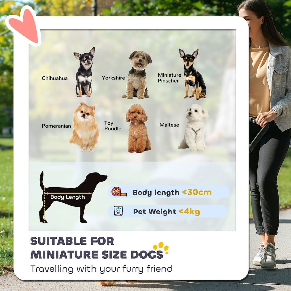 image 1 of PawHut Lightweight Foldable Dog Stroller for Mini Dogs, Dark Blue Blue