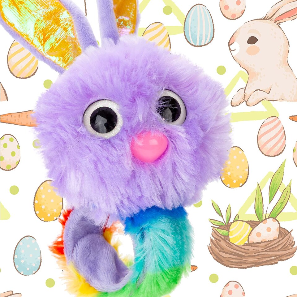 image 1 of PMS Easter Fluffy Bunny Slap Band for Kids - 31cm Purple