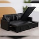 image 7 of Milano 3 Seater L Shape Pullout Sofa Bed with Deep Storage Compartment & Reversible Chaise Cream | Beige