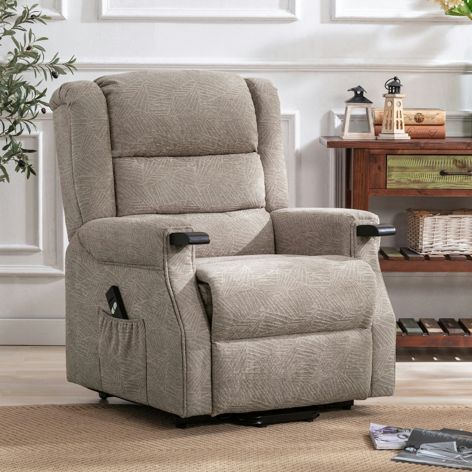 image 1 of Ashfield Electric Fabric Single Motor Rise Recliner Mobility Chair (Mocha)