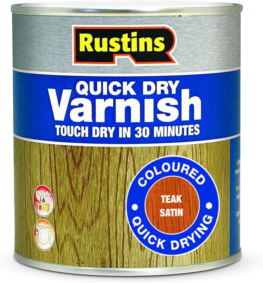 Rustins Quick Dry Varnish Teak 500ml | Brown | Teak | 500ml | 1