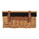 image 4 of 41cm Double Steamed Black Lined Willow Empty Picnic Basket with Pinewood Lid | Brown | Brown | M | 1