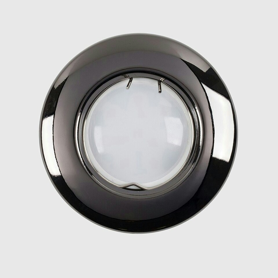image 1 of ValueLights 6 Pack Black Chrome Recessed GU10 Ceiling Downlight Fittings