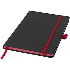 Bullet Colour Edge A5 Notebook - Solid Black/Red - 21 x 14.2 x 1.1 cm