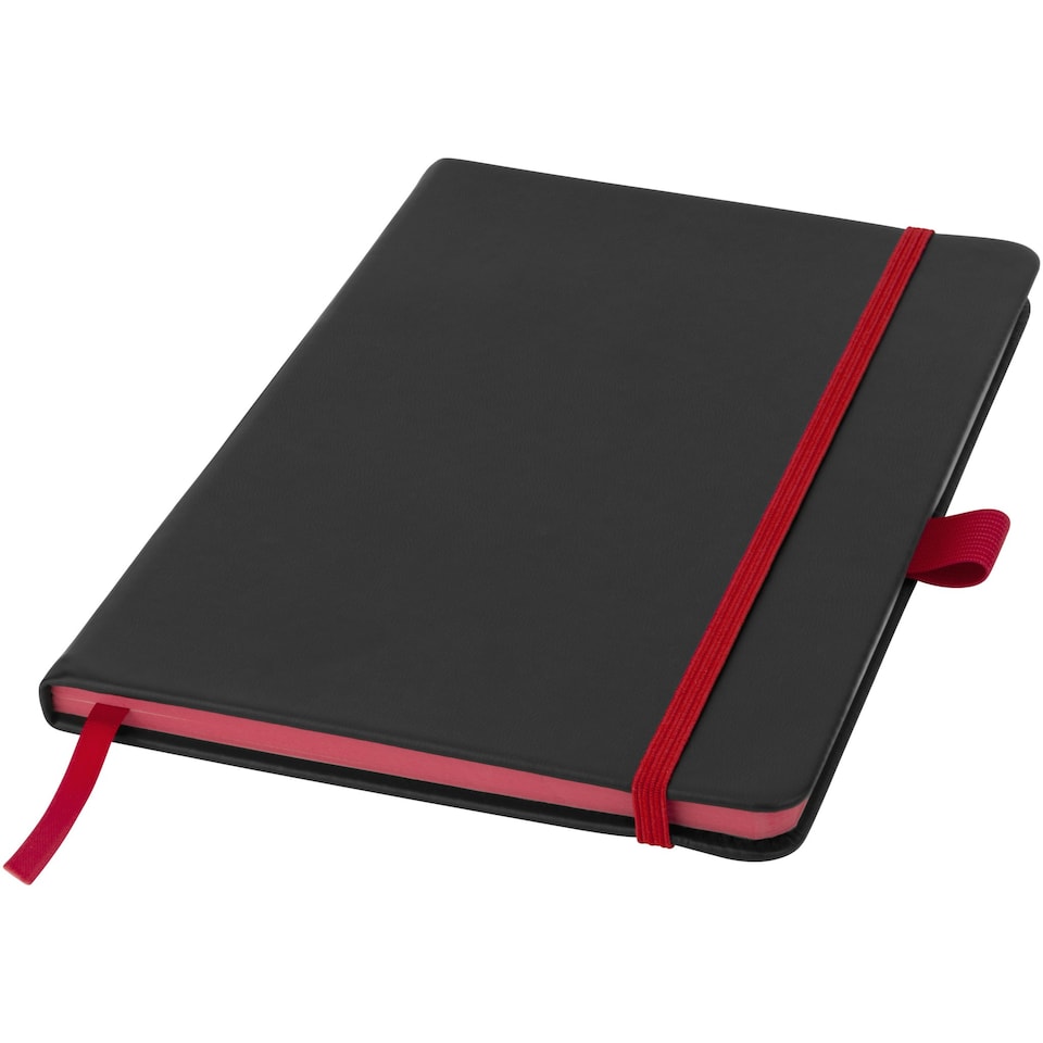 Bullet Colour Edge A5 Notebook - Solid Black/Red - 21 x 14.2 x 1.1 cm
