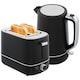 image 1 of HOMCOM Kettle and Toaster Set, 1.7L 3000W Fast Boil Kettle & 2 Slice Toaster Kitchen Set with 6 Level Browning Controls, Defrost, Reheat, Black