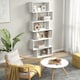 image 2 of HOMCOM 6-Tier Wooden Modern S-Shaped Shelf Storage Unit Home Office White