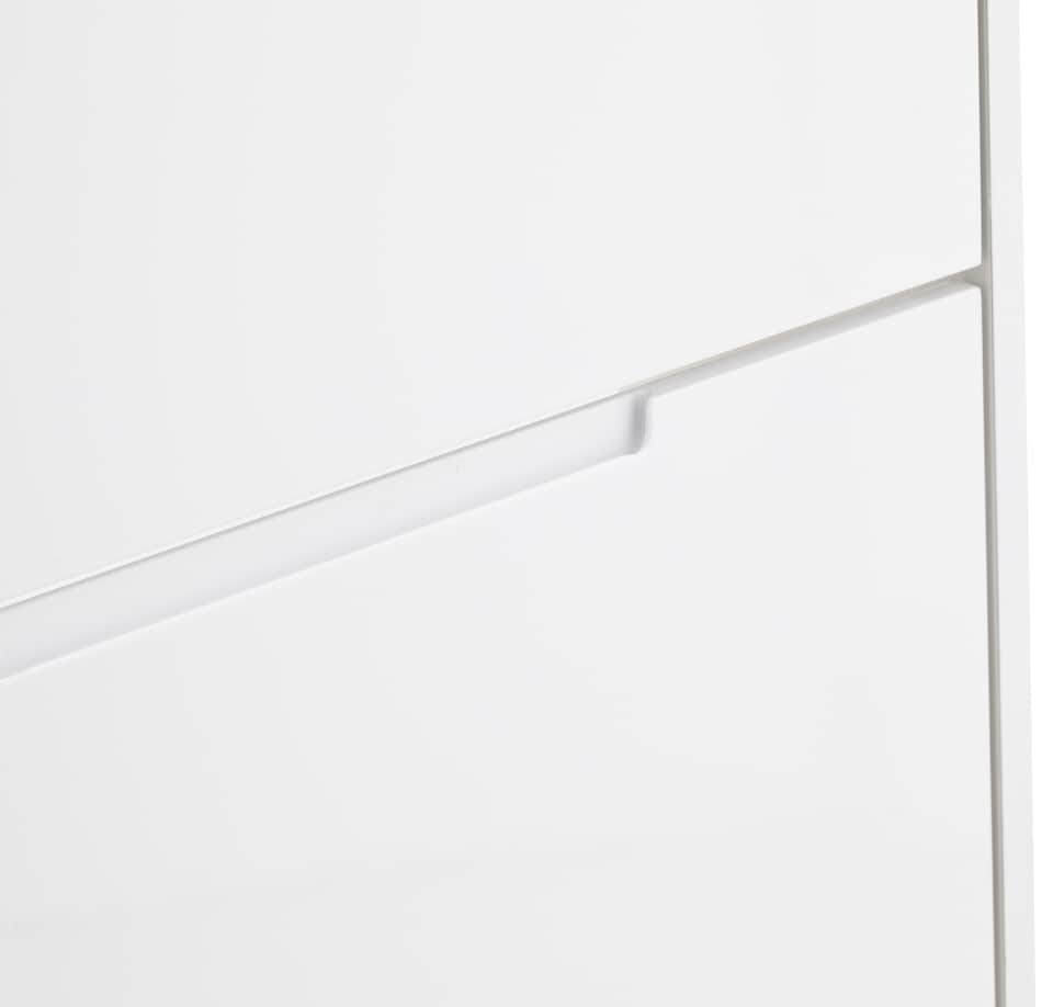 image 1 of Narrow High Gloss 2 Tier Shoe Cabinet | White | White