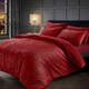 image 1 of Velosso Glitter Corduroy Teddy Fluffy and Warm Fleece Duvet Cover Set | Red | Red | Super King