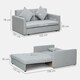 image 3 of HOMCOM 2 Seater Sofa Bed with Hidden Storage, Pull Out Convertible Bed Settee, Modern Linen Loveseat Sofa Sleeper with 2 Cushions for Living Room, Guest Room, Light Grey | Grey | Grey | One Size