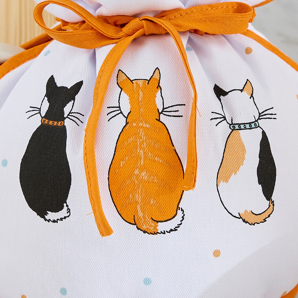 image 1 of Ulster Weavers Cats In Waiting Tea Cosy - Muff Orange