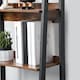 image 7 of 4-Tier Slim Ladder Shelf Vertical Bookcase Storage Unit for Home Office, Rustic Brown and Ink Black