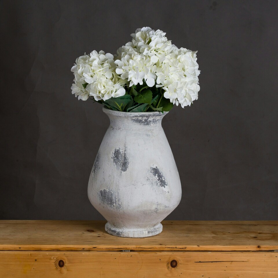image 1 of Hill Interiors Naxos Large Antique Style Vase - White - One Size
