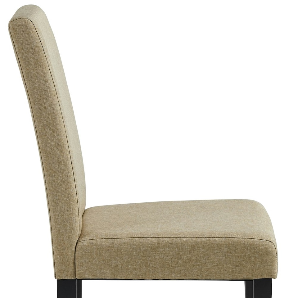 image 1 of Yaheetech Set of 2 Fabric Upholstered Dining Chairs N/A | Khaki