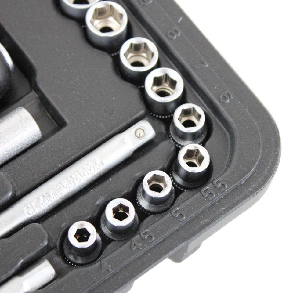 image 1 of 94pc Socket Ratchet Screwdriver Bit Set with Case
