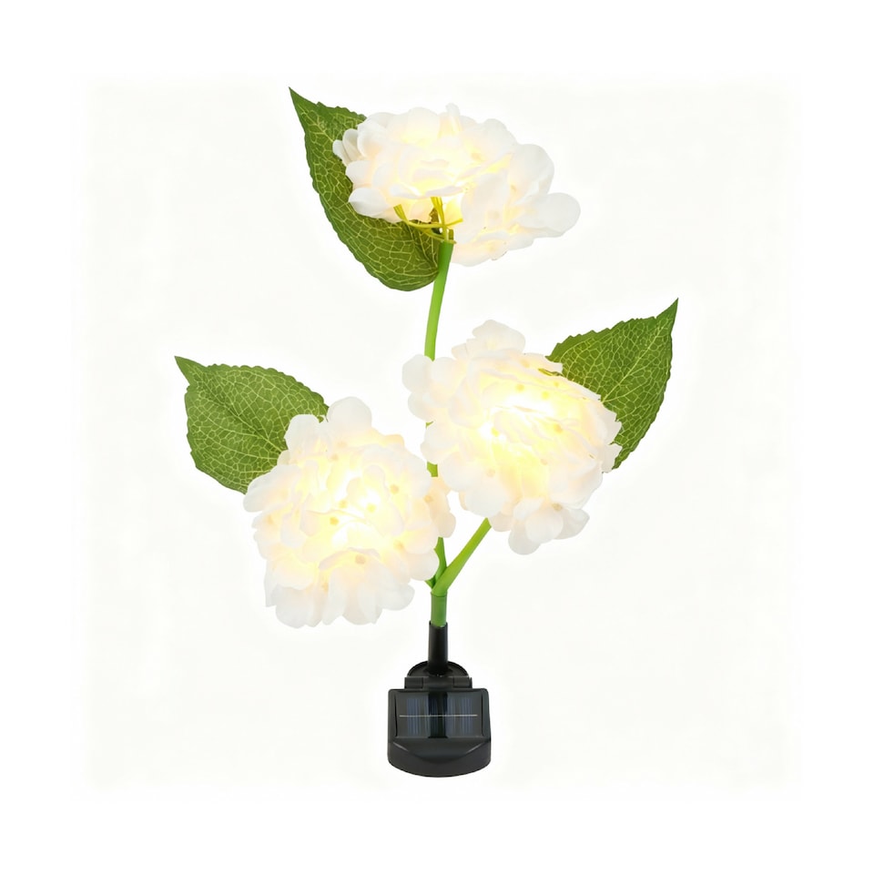 image 1 of Gardenwize Hydrangea Solar Stake Lights with 30 warm LED's