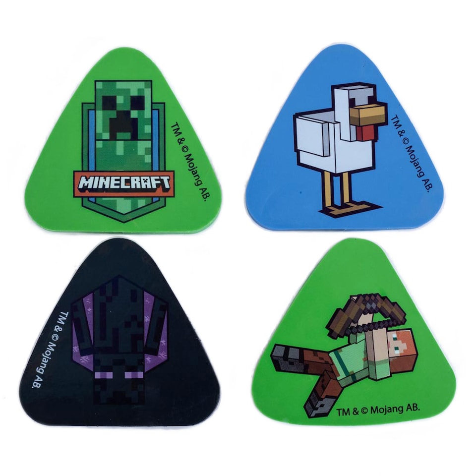 image 1 of Minecraft Eraser Set | Multi | Multicoloured | 55cm x 50cm | 1