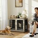 image 2 of PawHut Dog Crate Furniture, End Table for Large Dogs w/ Cushion