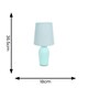 image 2 of ValueLights Arlo Pair of Duck Egg Blue Ceramic Table Lamps with Blue Shades and LED Bulbs Blue