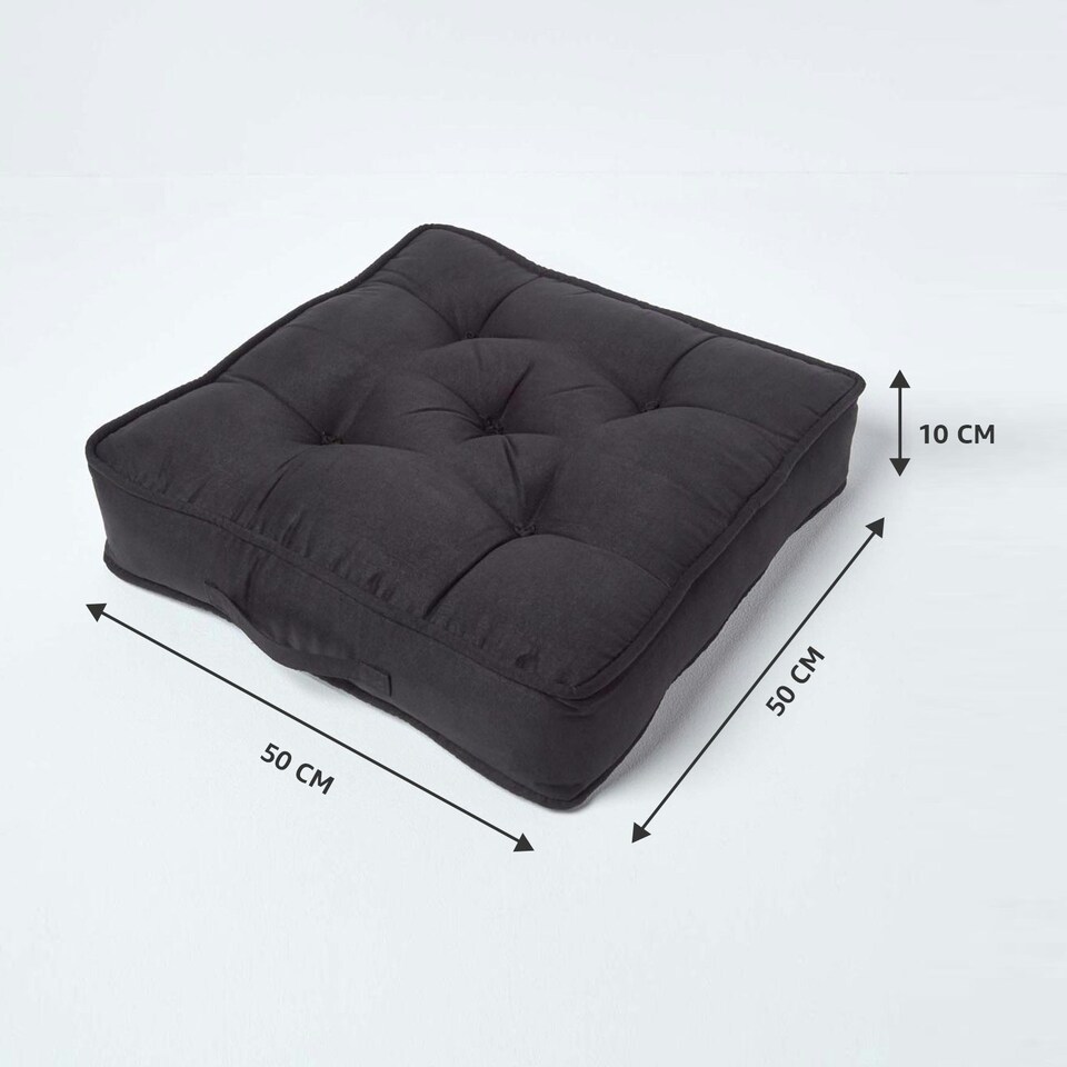 image 1 of Homescapes Black Faux Suede Armchair Booster Cushion Black